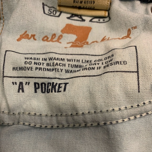 7 for all mankind Women'A' pocket flare jeans low rise dark wash Size 32 !! - Picture 13 of 14